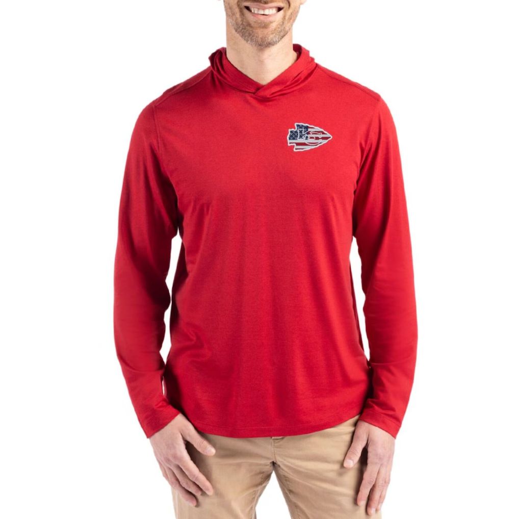 Men 2026 NFL Kansas City Chiefs Hooded long sleeved T-shirt red 001